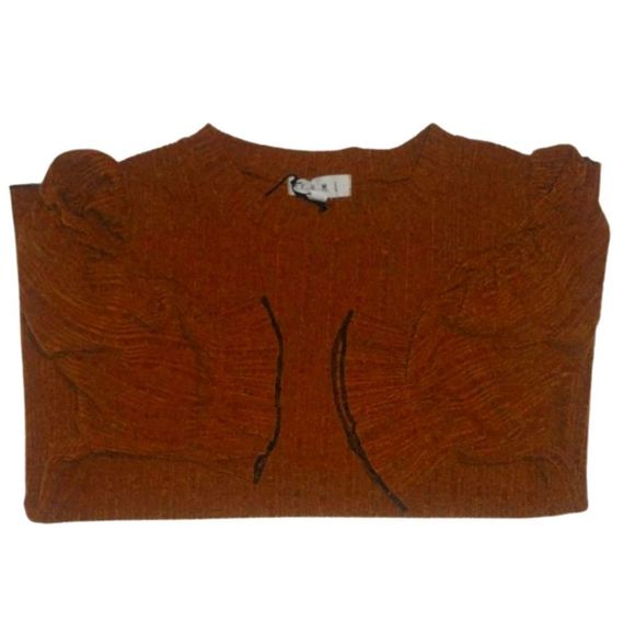 Rust Top Balloon Sleeve Stretch Size Small THML New - Picture 8 of 15